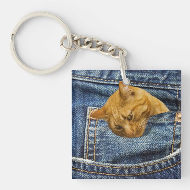 Cute Cat Lovers Keepsake gift Keychain (Front)