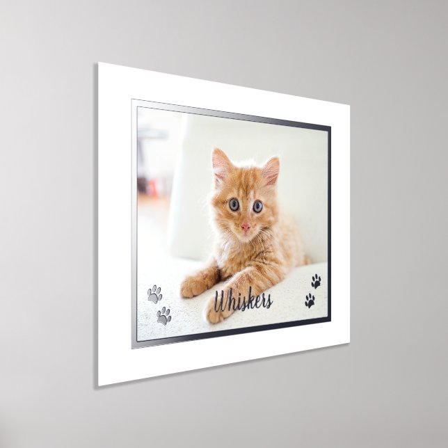 Cute Cat Lovers Personalized Pet Photo Foil Prints (Laydown)