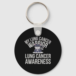 Cute Cat Lung Cancer Warrior Show Your Strength Keychain