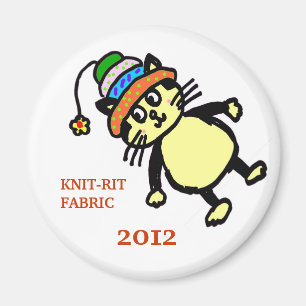 Cute cat magnet - white