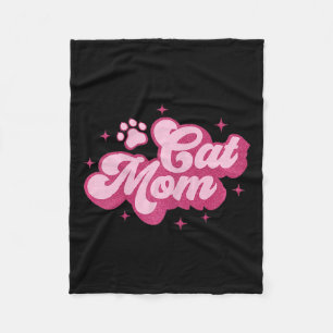Cute Cat Mam Cat Mama Kitty Kitten Cat Mom  Fleece Blanket