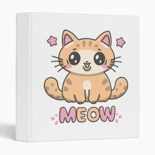 cute cat meow binder