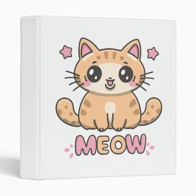 cute cat meow binder (Front/Spine)