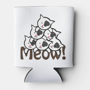 Cute Cat(Meow)black Can Cooler