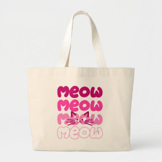 Cute cat meow large tote bag