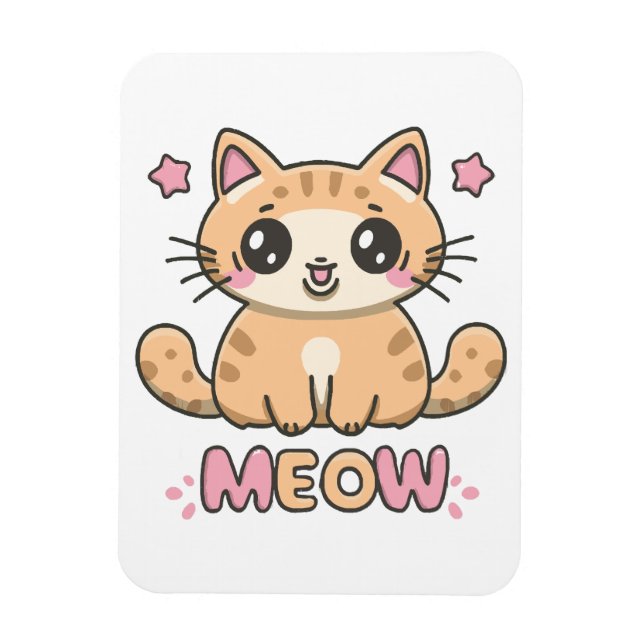 cute cat meow magnet (Vertical)