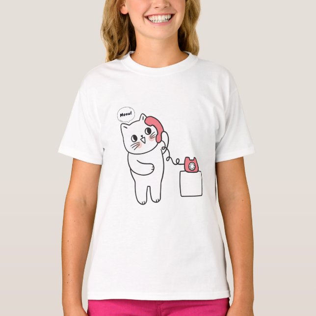 cute cat meow  T-Shirt (Front)