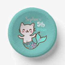 Cute Cat Mermaid Girl Birthday Meowmaid Purrmaid