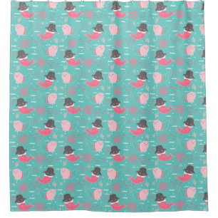 Cute Cat Mermaid Shower Curtain