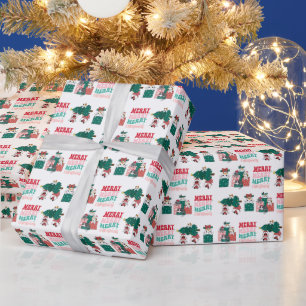 Cute Cat Merry Christmas Wrapping Paper