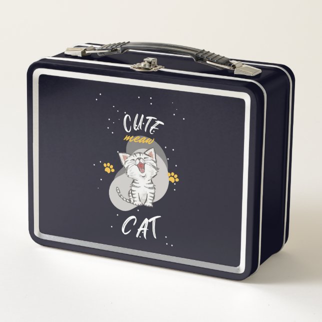 CUTE CAT METAL LUNCH BOX (Front)