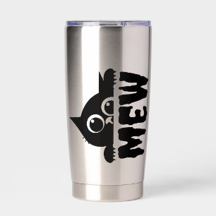 Cute Cat & “Mew” Text – Funny Cat Lover Insulated Tumbler