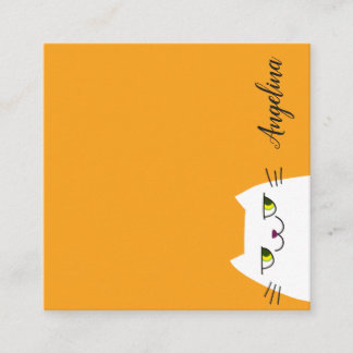 Cute Cat Minimalist Business Card Modern