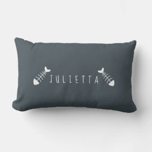 Cute Cat Modern Name Lumbar Pillow