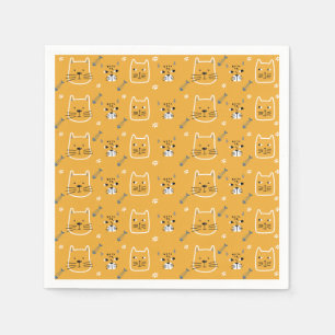 Cute Cat Modern Pattern Napkin