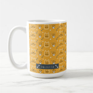 Cute Cat Modern Pattern Personalized Coffee Mug