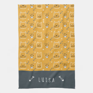 Cute Cat Modern Pattern Personalized Kitchen Towel