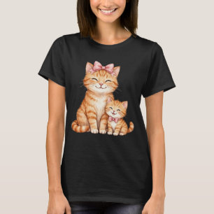 Cute Cat Mom and Kitten T-Shirt - Orange Tabby Cat