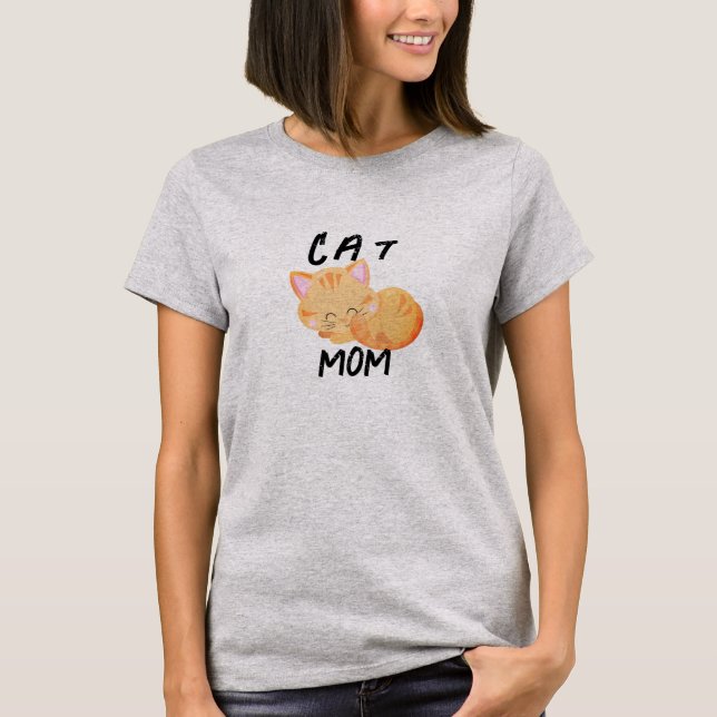 Cute Cat Mom Cat lovers T-Shirt (Front)