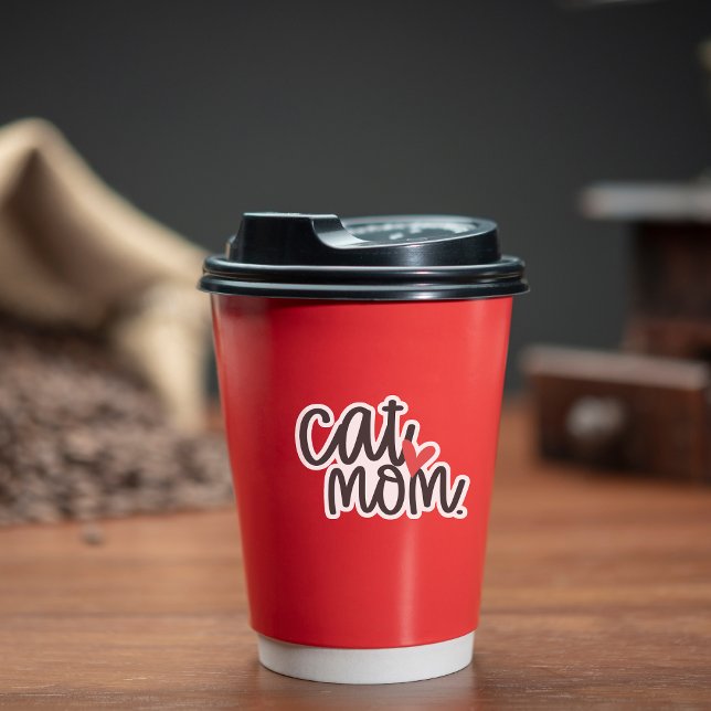 Cute Cat Mom Contour Custom-Cut (This cute sticker is purr-fect for proud cat moms!)