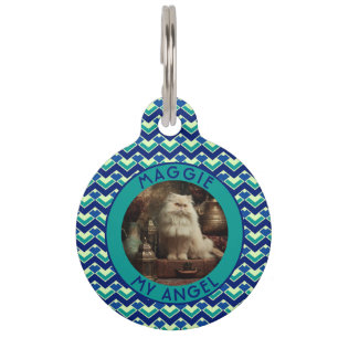 Cute Cat Mom Gift Abstract Chevron Pet Tag