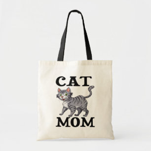 Cute Cat Mom Gift Grey Tabby Tiger Kitty Tote Bag
