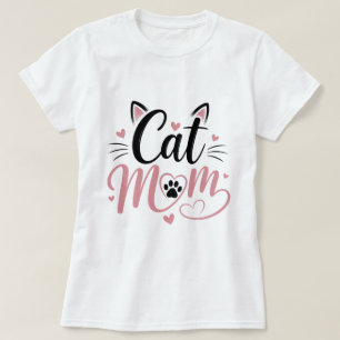 Cute Cat Mom Graphic T-Shirt