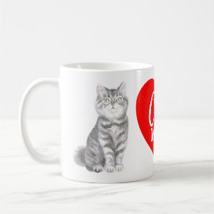 Cute Cat Mom Grey / Silver Tabby Kitty Kitten Love Coffee Mug