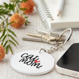 Cute Cat Mom Keychain