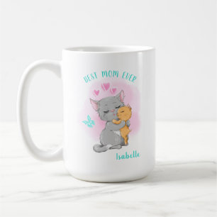 Cute cat mom mug, mothers day gift, best mom ever coffee mug