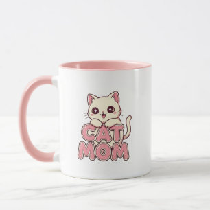 Cute "Cat Mom" Mug - Perfect Kawaii Kitten