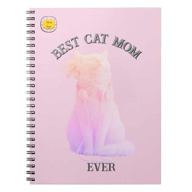 Cute Cat Mom Photo Notebook (Front)