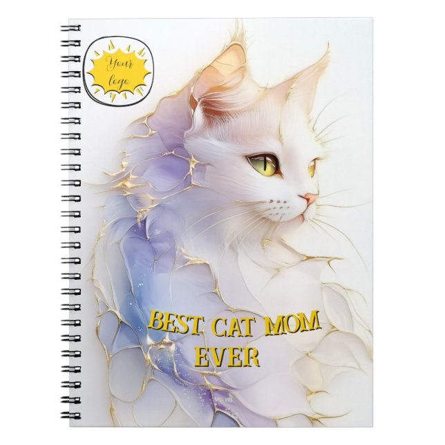 Cute Cat Mom Photo Notebook (Front)