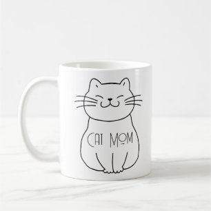 Cute Cat Mom Smiling Cat Cartoon Coffee Mug