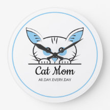 Cute Cat Mom Wall Clock