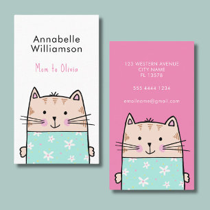 Cute cat mommy calling card