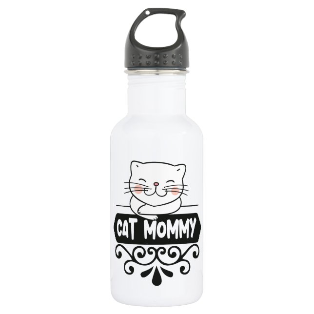 Cute Cat mommy pet animal lovers  532 Ml Water Bottle (Front)