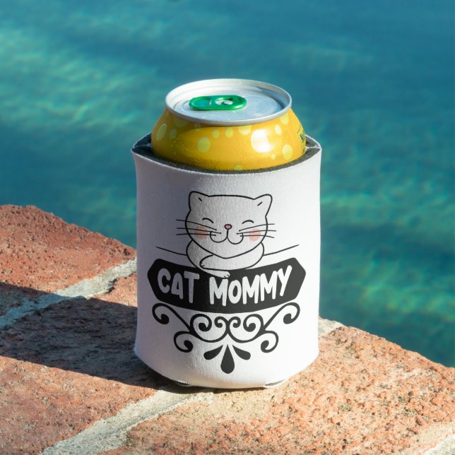 Cute Cat mommy pet animal lovers Can Cooler (In Situ Pool)