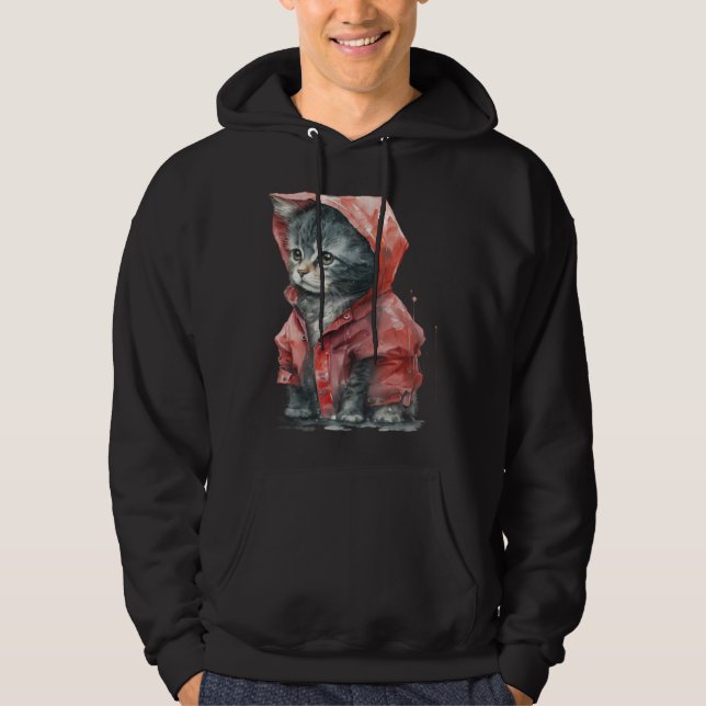 Cute Cat Motifs Cat Hoodie (Front)