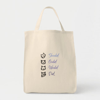 Cute Cat Motivation “Should Could Would Did” Tote Bag