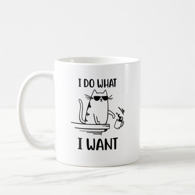 Cute Cat Mug Funny Cat Mug Cat Lovers Adorable Mug (Left)