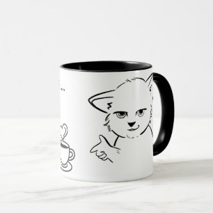 Cute Cat Mug with Attitude   Funny Kitty Coffee Mu