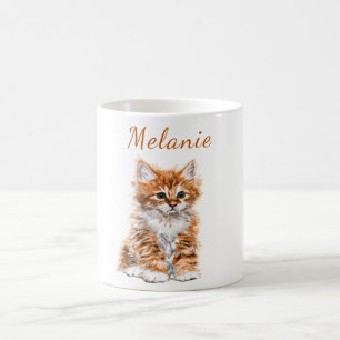 Cute Cat Mug with Custom Name