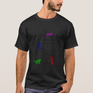 Cute Cat Music Notes Funny Kitty Musician Clef Tan T-Shirt