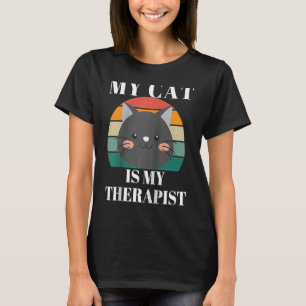 Cute Cat My Cat is My Therapist Raglan Baseball T-Shirt