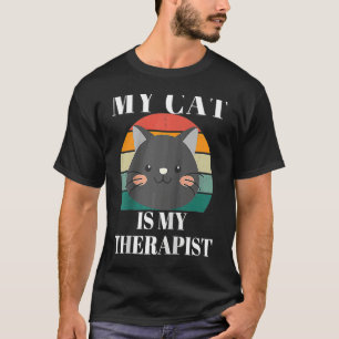 Cute Cat My Cat is My Therapist Raglan Baseball T-Shirt