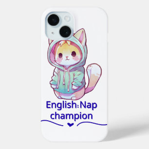 Cute Cat Nap Champion Too T-Shirt iPhone 15 Case
