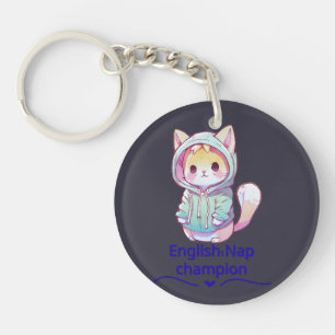 Cute Cat Nap Champion Too T-Shirt Keychain