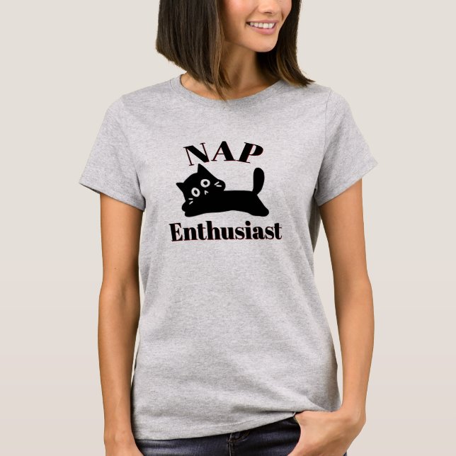 Cute Cat Nap Enthusiast T-Shirt (Front)
