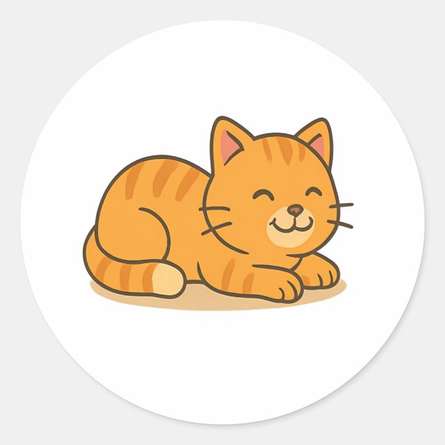 Cute Cat Nap T-shirt Baby Bodysuits Classic Round Sticker (Front)